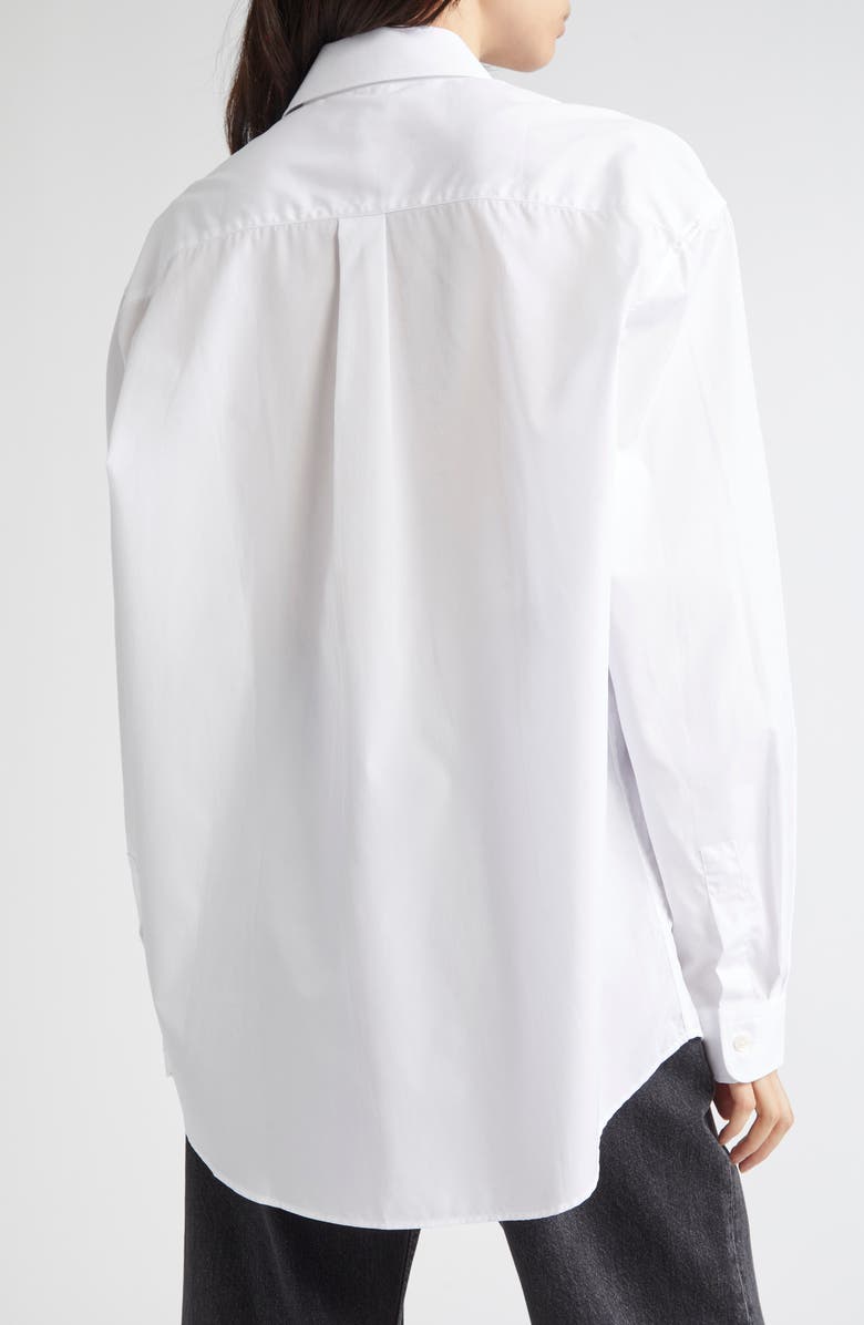 Sporty & Rich Vendome Oversize Cotton Poplin Button-Up Shirt, Alternate, color,