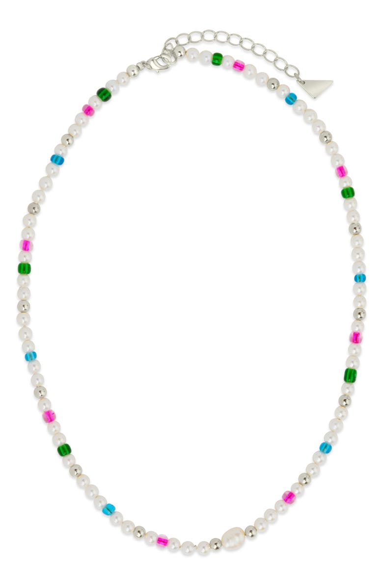 Sterling Forever Polly Beaded Necklace, Main, color,