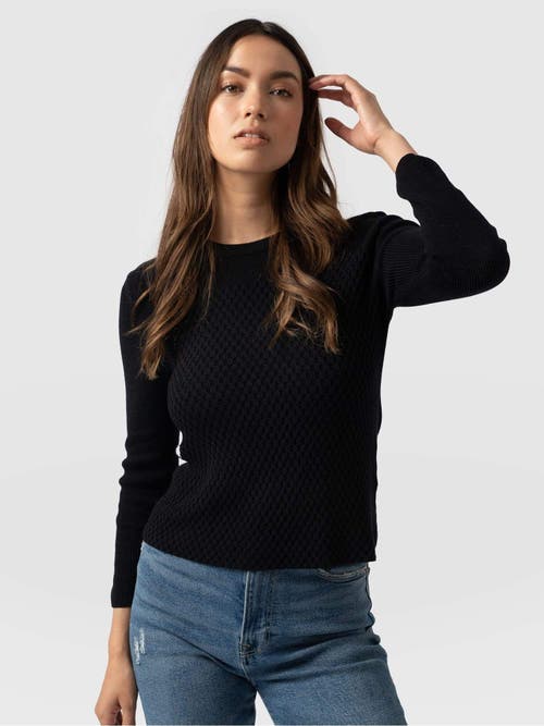 Shop Saint + Sofia Honeycomb Rib Sweater
