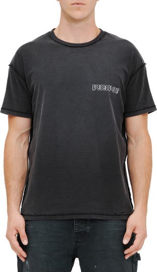 Textured Inside Out Cotton Graphic T-Shirt