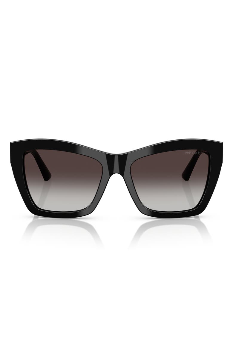 Jimmy Choo 54mm Cat Eye Sunglasses, Main, color, Black