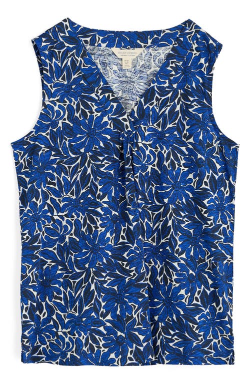Seasalt Cornwall Achilla Floral Tank In Stream Flower Bright Marine