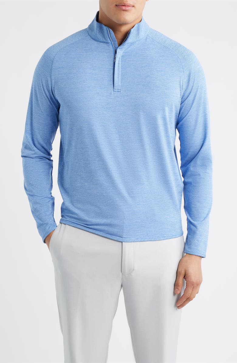 Peter Millar Crown Crafted Stealth Performance Quarter Zip Pullover, Main, color, Dusk Blue