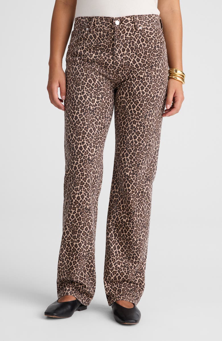 Madewell Longline Straight Leg Jeans, Alternate, color, Dark Mocha