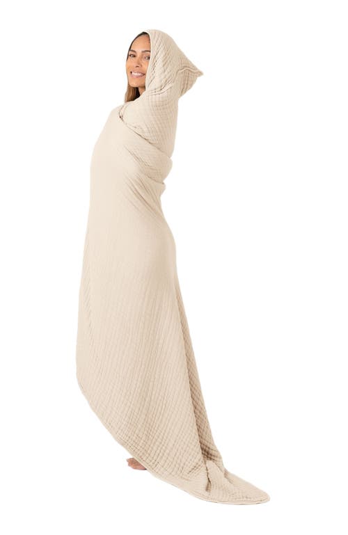 Comfy Cubs Adult Muslin Hooded Towel in Sand  product