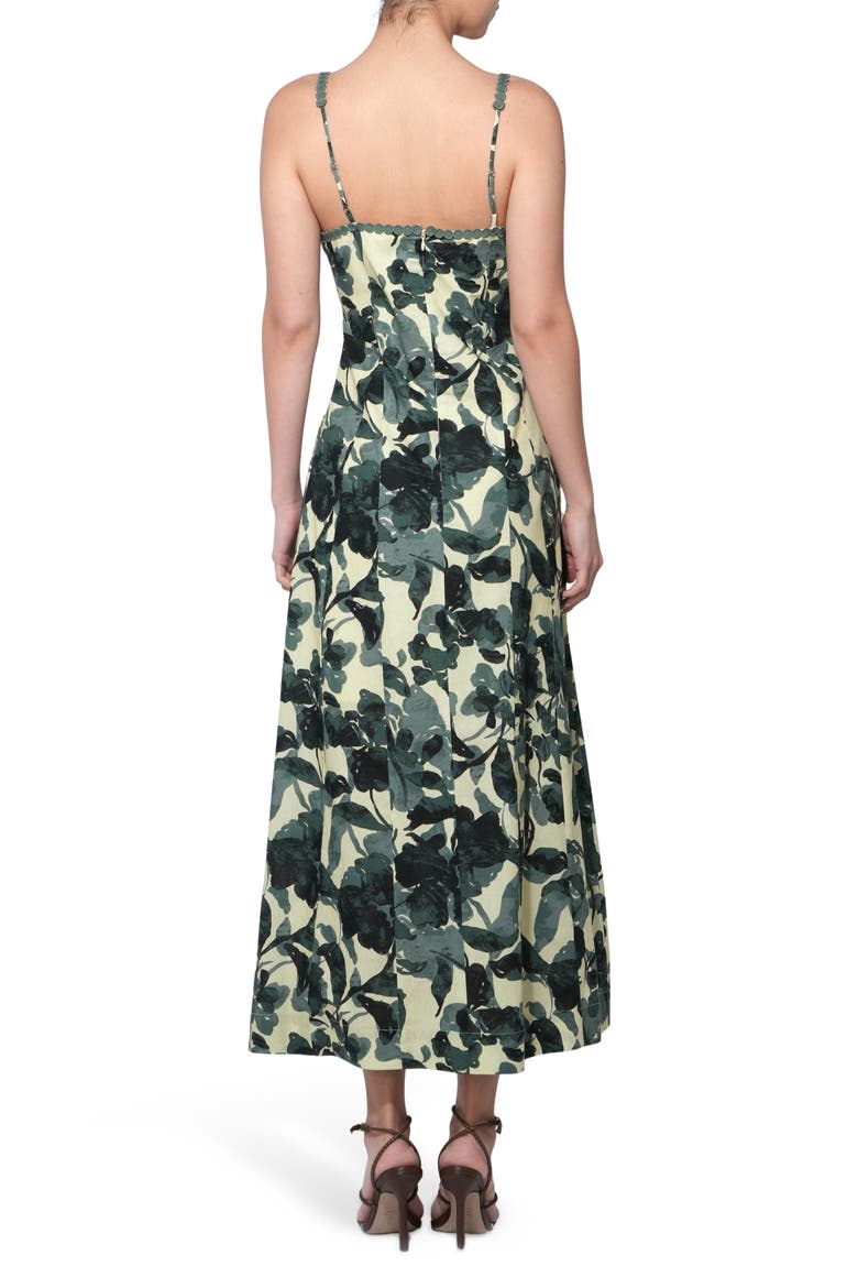 Madison Floral Print Cotton & Linen Maxi Slipdress, Alternate, color, OLIVE MULTI