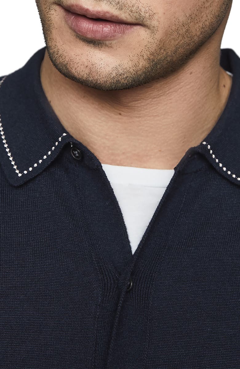 Reiss Wayne Slim Fit Western Knit Button-Up Shirt, Alternate, color, 