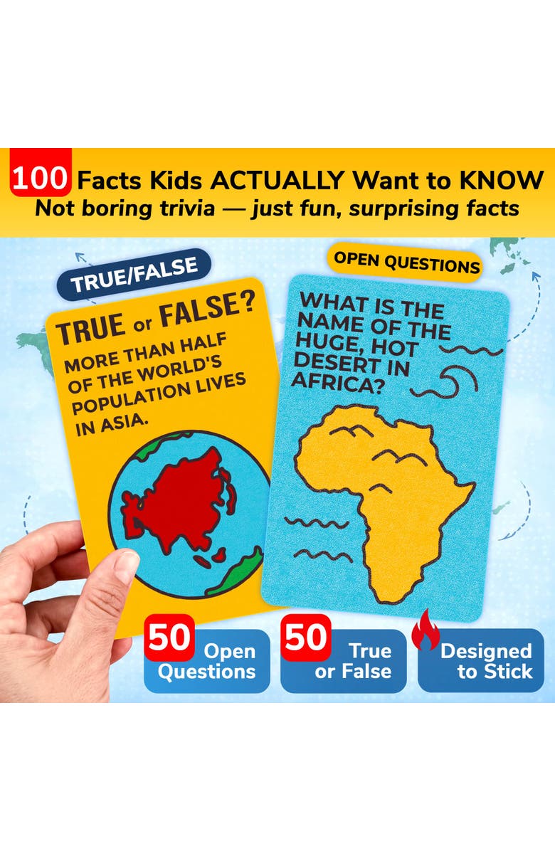 Quokka Kids Trivia Card Games - World, Space, History & Human Body, Alternate, color, World