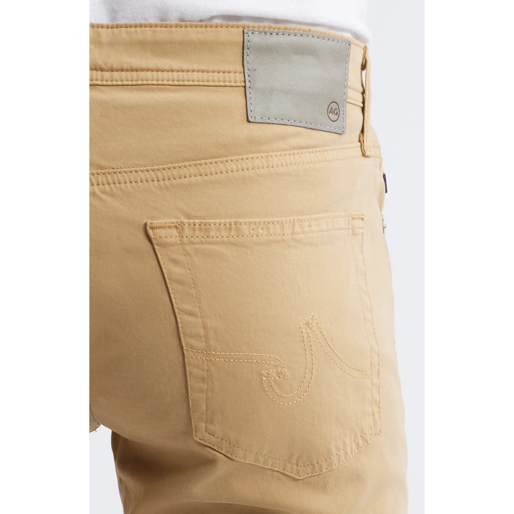 Ag Tellis Stretch Sateen Modern Slim Pants In Tawny Beige