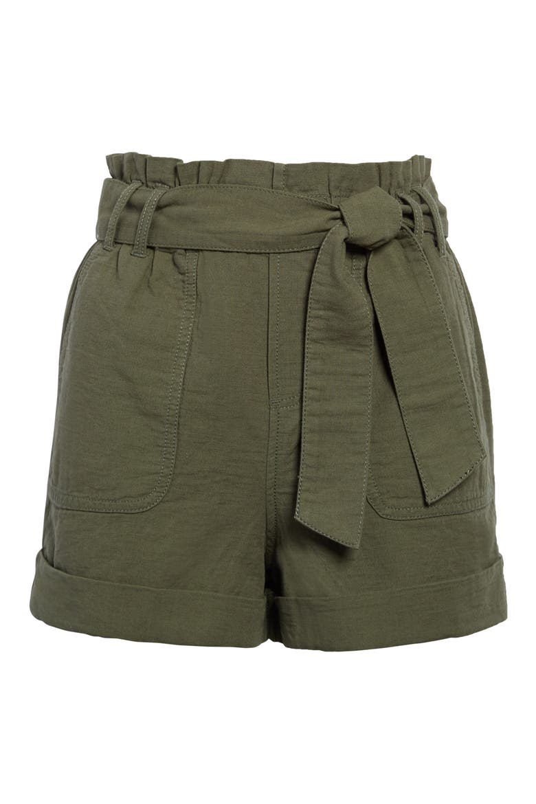 Paperbag Shorts, Main, color, GREEN THYME