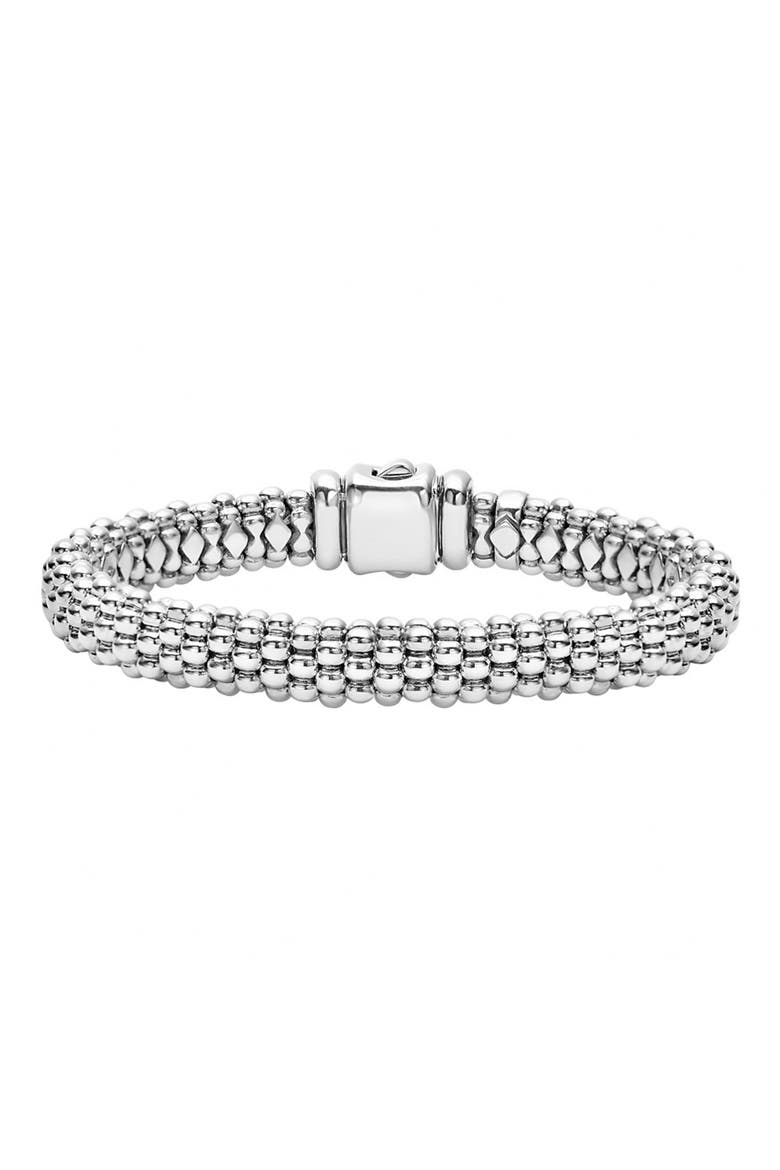 Signature Caviar Beaded Bracelet, Main, color, SILVER