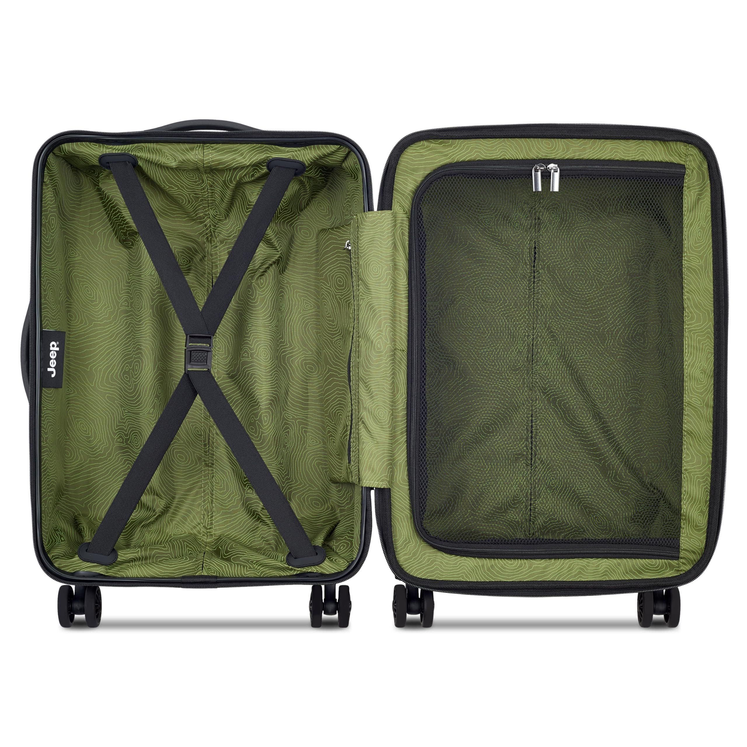 JEEP JH004C Carry-On 20 Inch Hardside Expandable Luggage with Spinner Wheels, Alternate, color, Beige