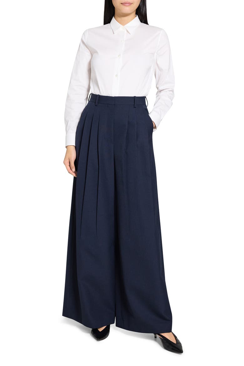 Wool Blend Wide Leg Pants, Alternate, color, NOCTURNE NAVY
