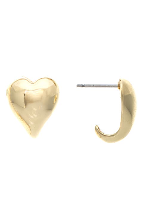 Puffy Heart Stud Earrings