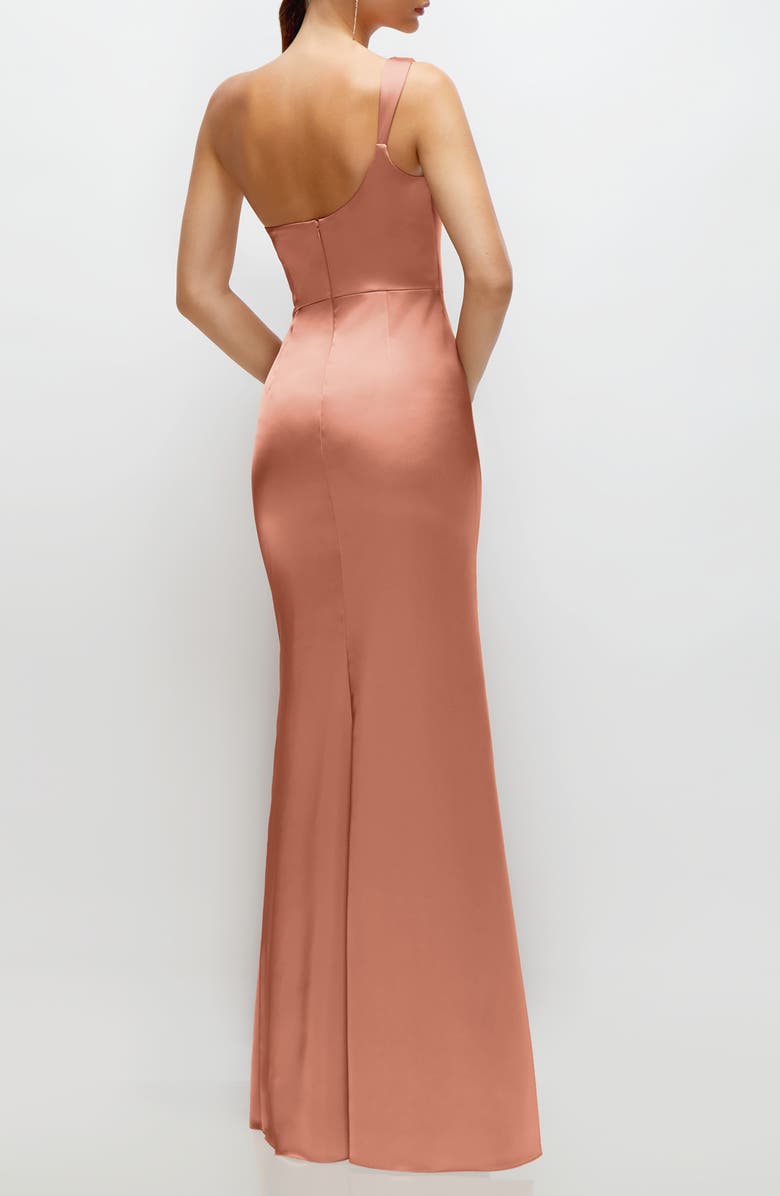 One-Shoulder Satin Charmeuse Gown