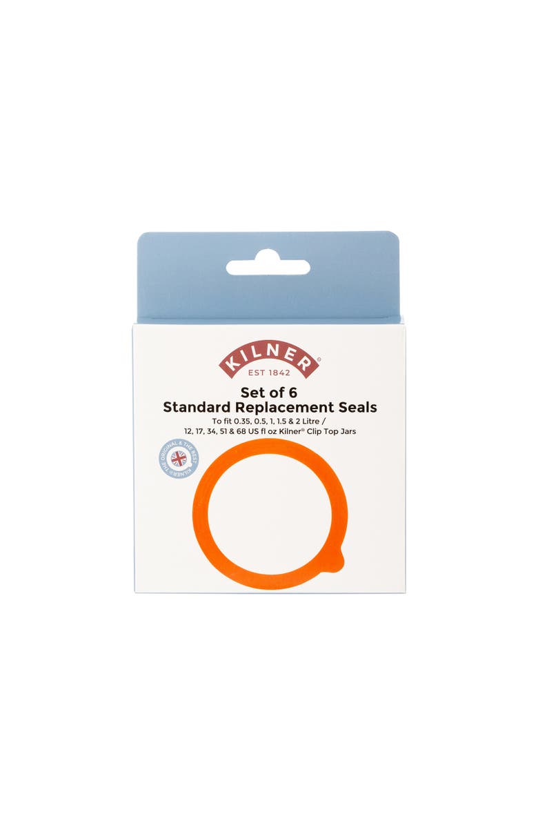 Kilner Rubber Seals for 12, 17, 34, 51, 68 Ounce Clip Top Jars, Set of 6, Alternate, color, Clear