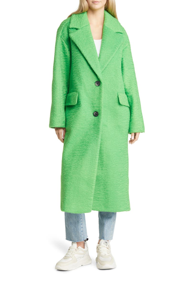 Topshop Long Brushed Coat, Alternate, color,
