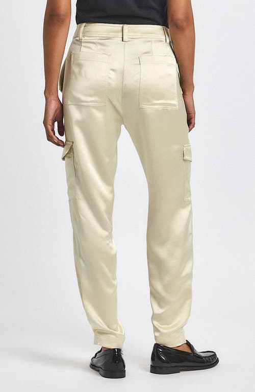 Derek Lam 10 Crosby Elian Stretch Satin Utility Pants In White