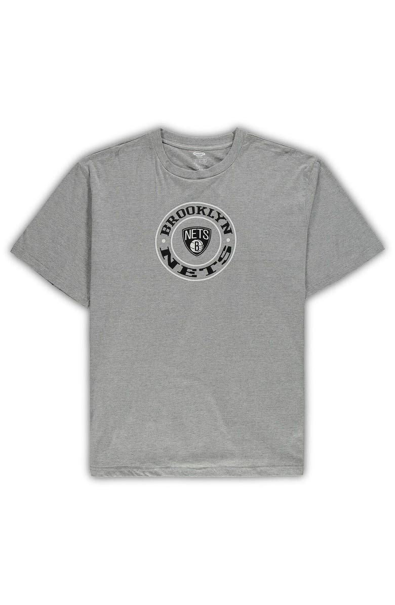 CONCEPTS SPORT Men's Concepts Sport Heathered Gray/Black Brooklyn Nets Big & Tall T-Shirt & Shorts Sleep Set, Alternate, color, Heather Gray