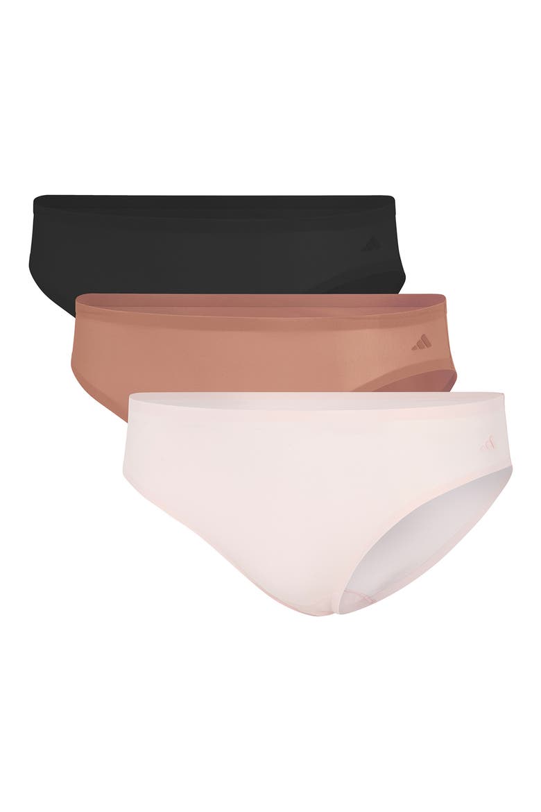 Set of 3 Bikini Briefs, Alternate, color, BLACK/ TAN ALMOND/ PINK