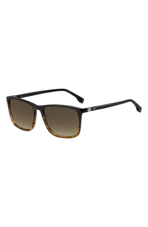 Hugo Boss Boss 56mm Ombré Square Sunglasses In Brown