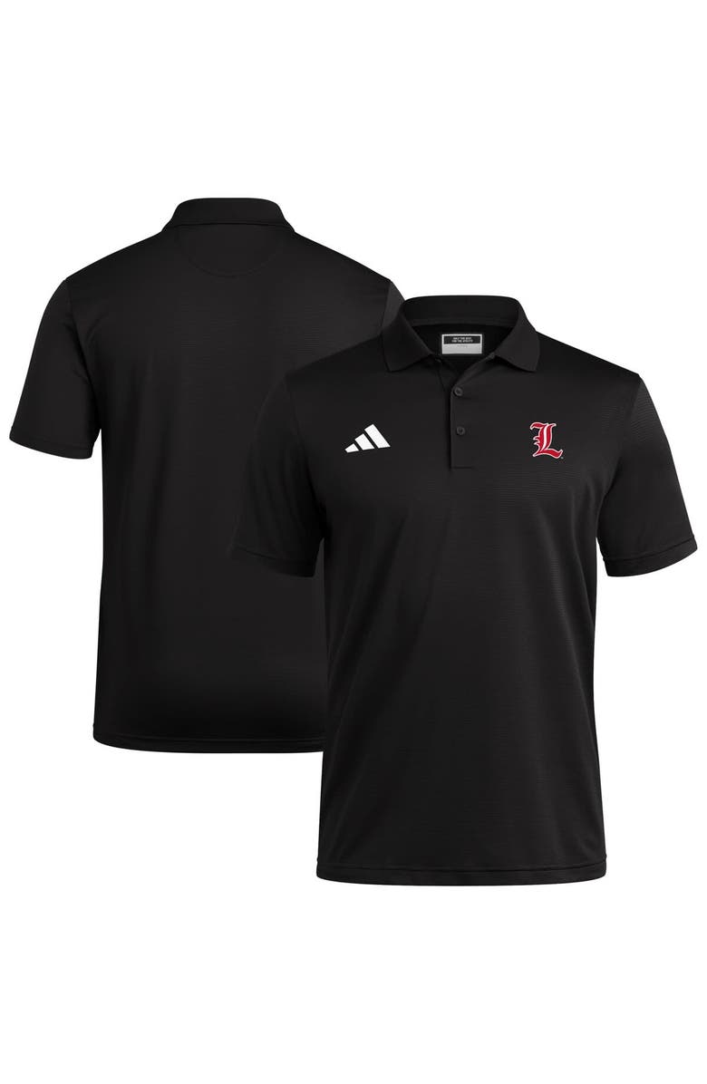 adidas Black Louisville Cardinals Ultimate 365 Ottoman Polo Shirt, Main, color, Black