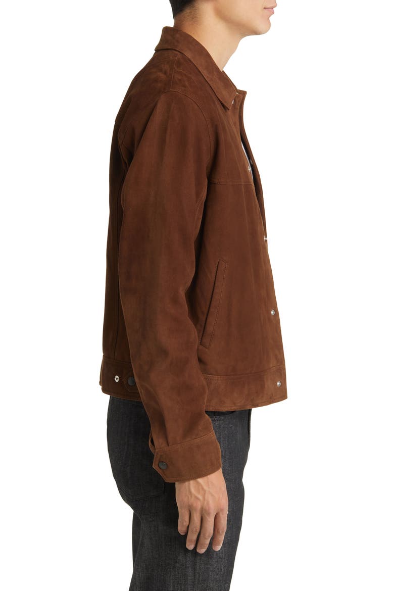 Owen Suede Trucker Jacket, Alternate, color, DKBRW