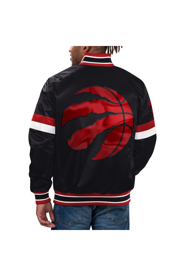 Men's Starter Black Toronto Raptors Home Game Satin Full-Snap Varsity Jacket, Alternate, color, Black