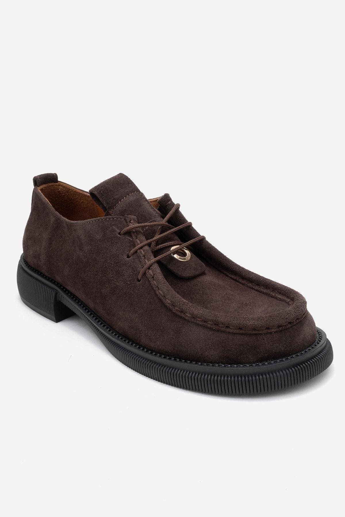 Band Leather Lace Up Loafer, Alternate, color, Brown Suede
