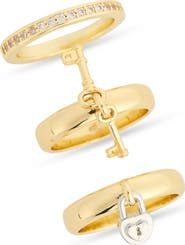 Covet Set of Three Lock and Key Rings
