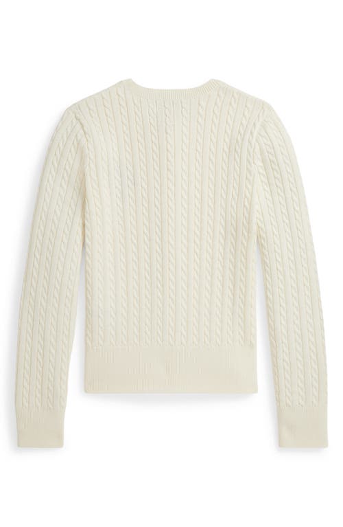 Polo Ralph Lauren Kids' Cable Knit Cotton Cardigan In White