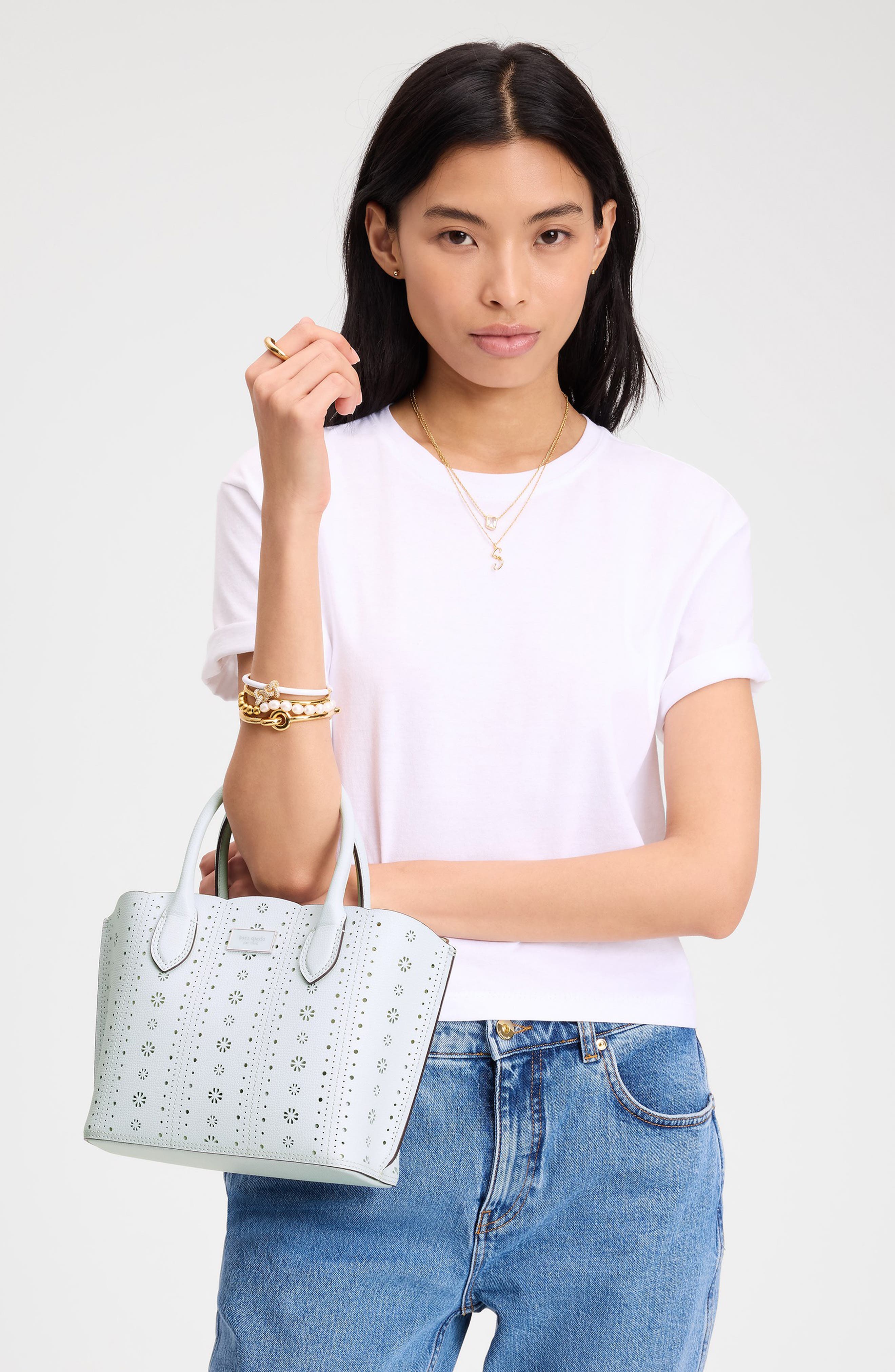 Kate Spade New York suite pointelle leather tote, Alternate, color, 