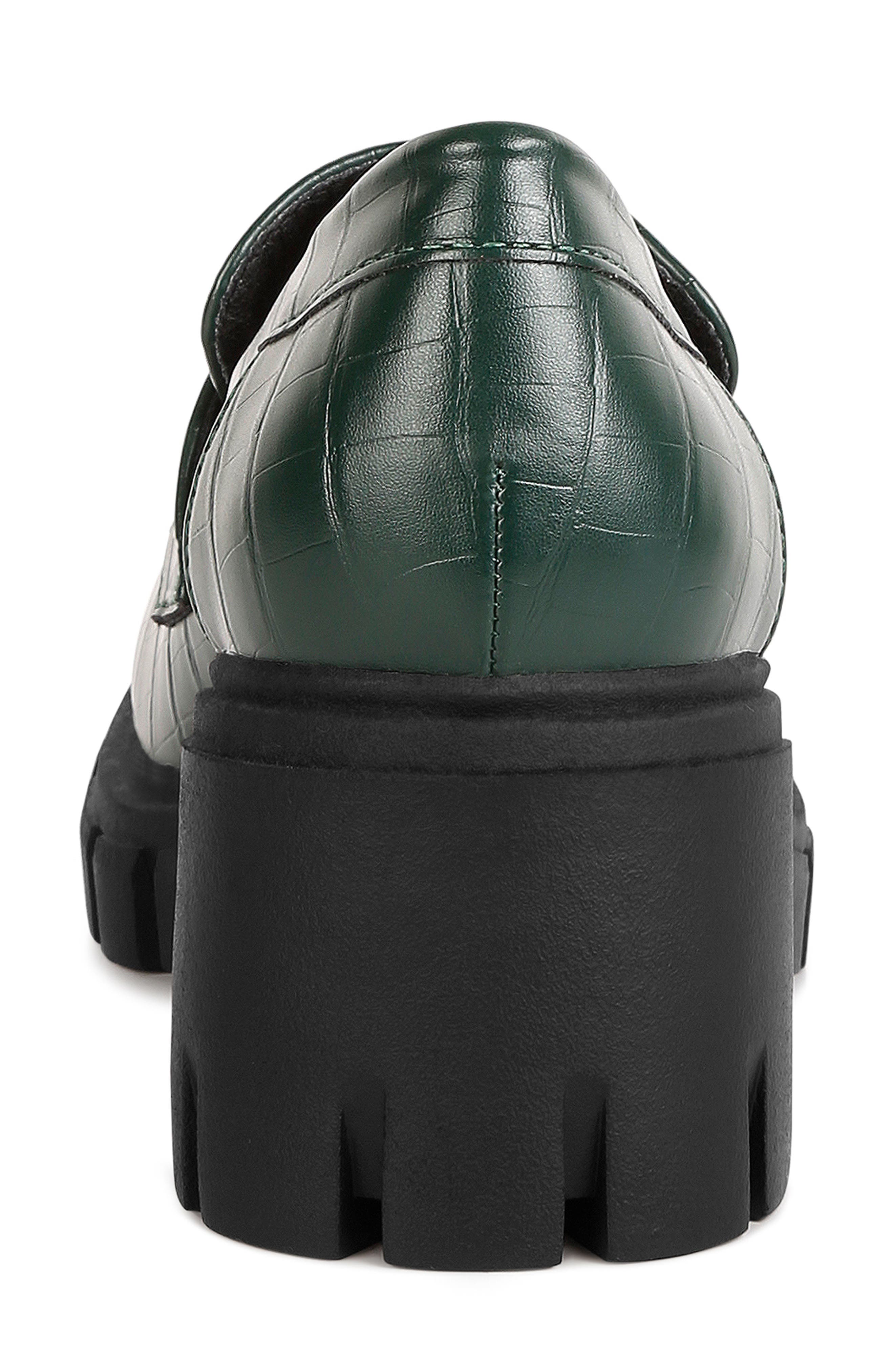 LONDON RAG Benz Croc Embossed Loafer Pump, Alternate, color, Dark Green