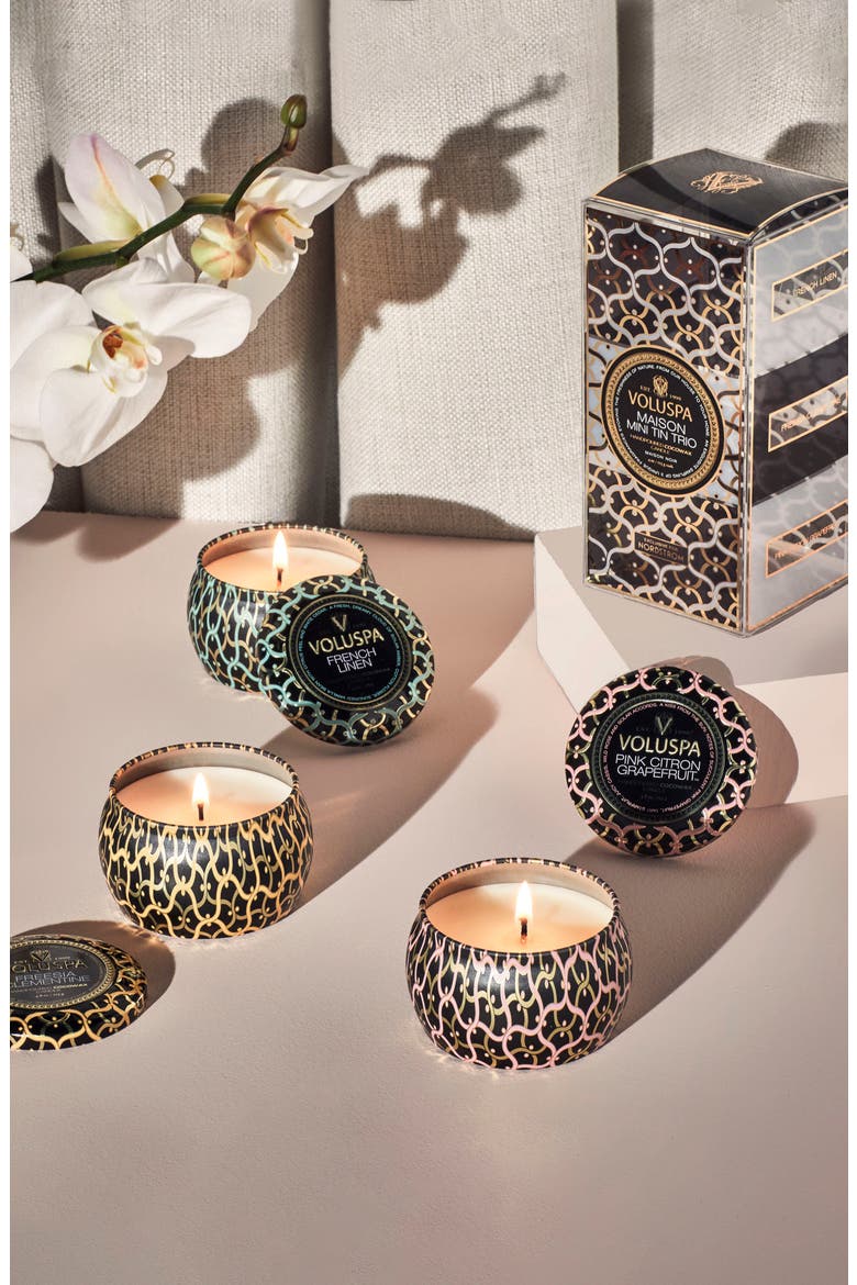 Maison Noir Mini Tin Candle Trio, Alternate, color, BLACK MULTI