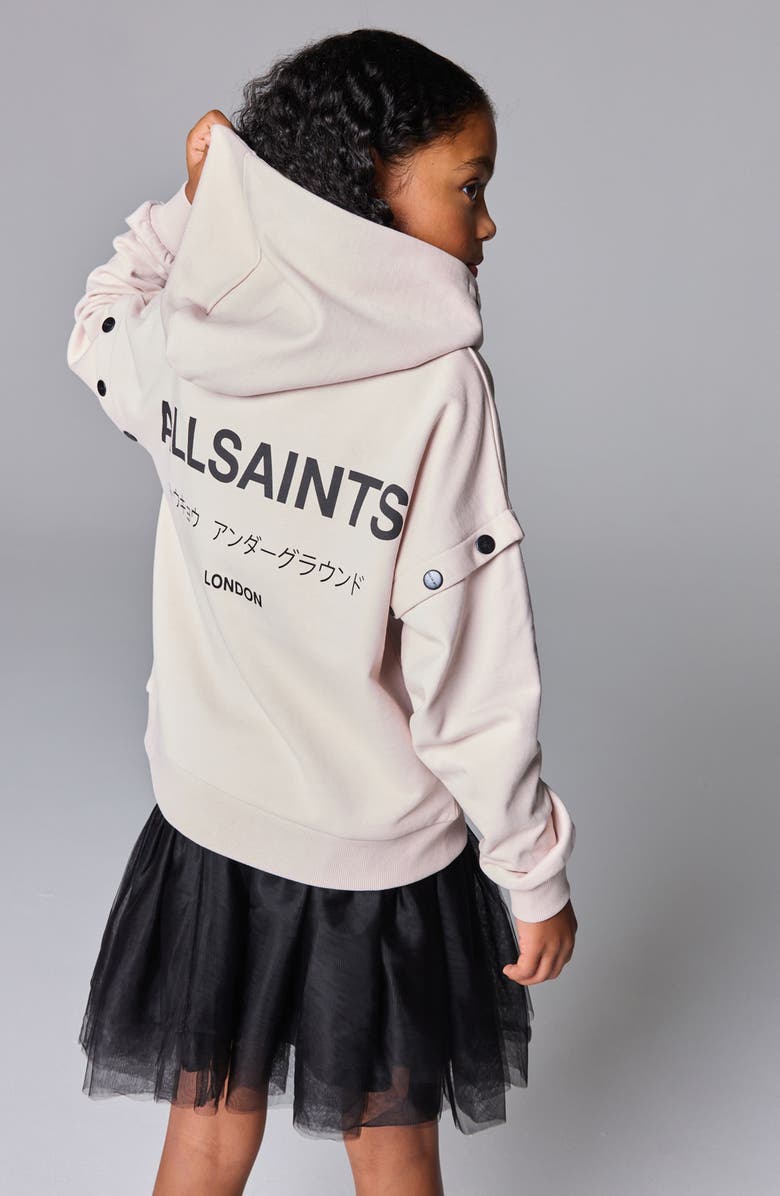 smALLSAINTS by ALLSAINTS Kids' Underground Zip Hoodie, Alternate, color, Pink