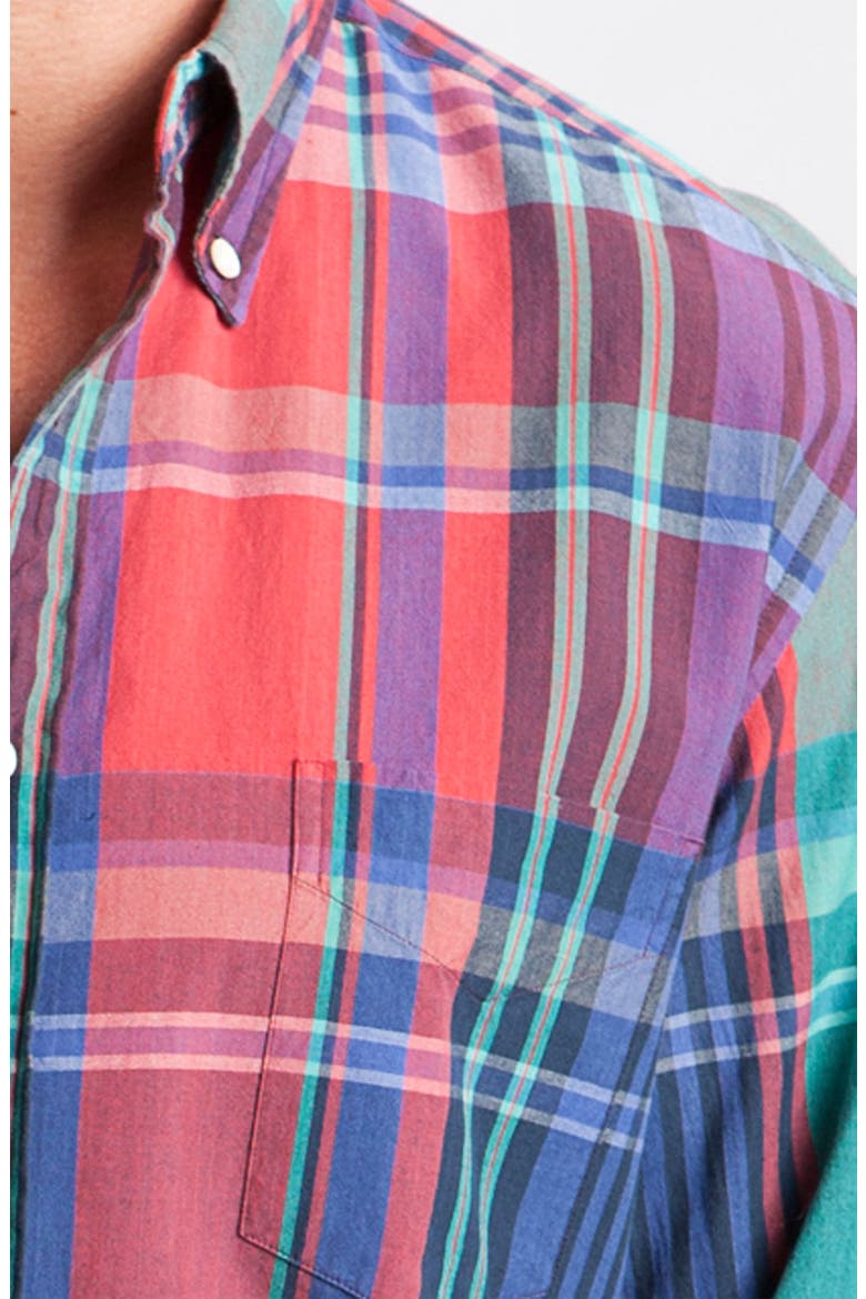India Madras Plaid Shirt, Alternate, color, BLUE/ RED
