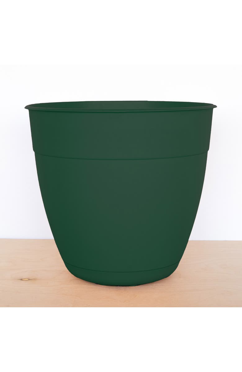 Bloem 12" Dayton Planter With Saucer Tray, Turtle Green, Alternate, color, Green