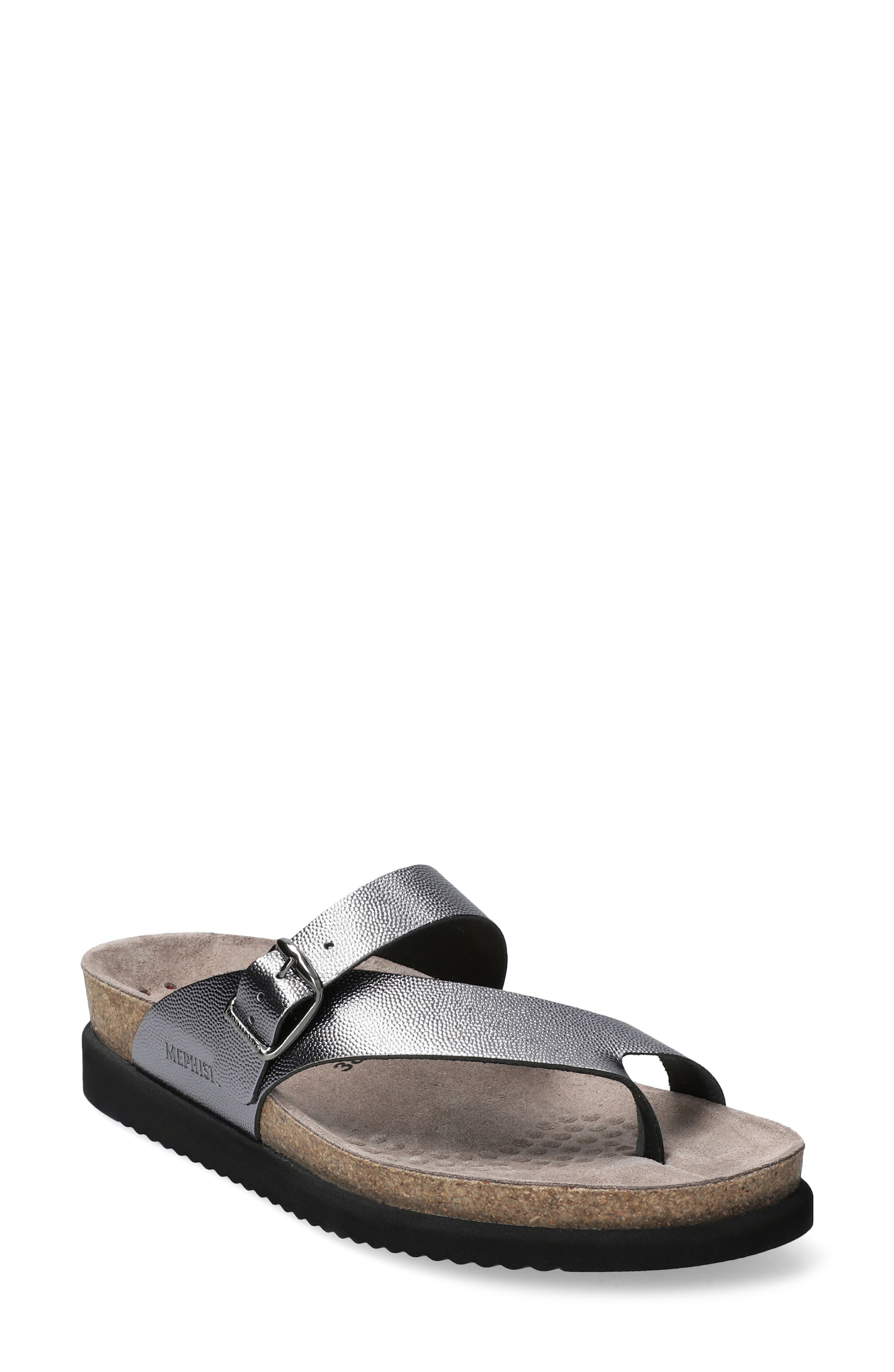 Mephisto Helen Toe Loop Sandal, Main, color, Grey Odysee
