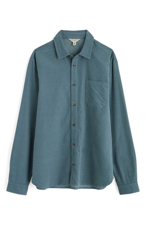 Shoreman Solid Organic Cotton Corduroy Button-Up Shirt