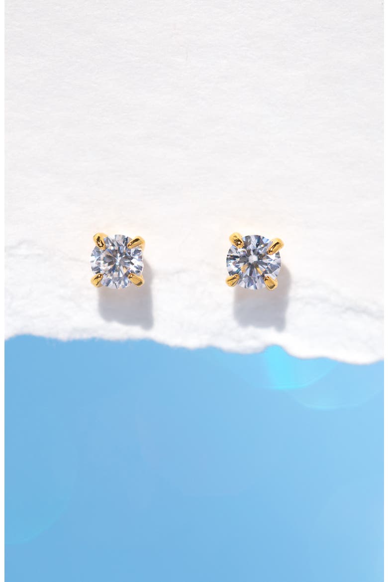 Dainty Brilliance Stud Earrings, Alternate, color, GOLD