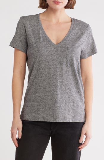Madewell Whisper Cotton V-Neck Pocket Tee | Nordstrom
