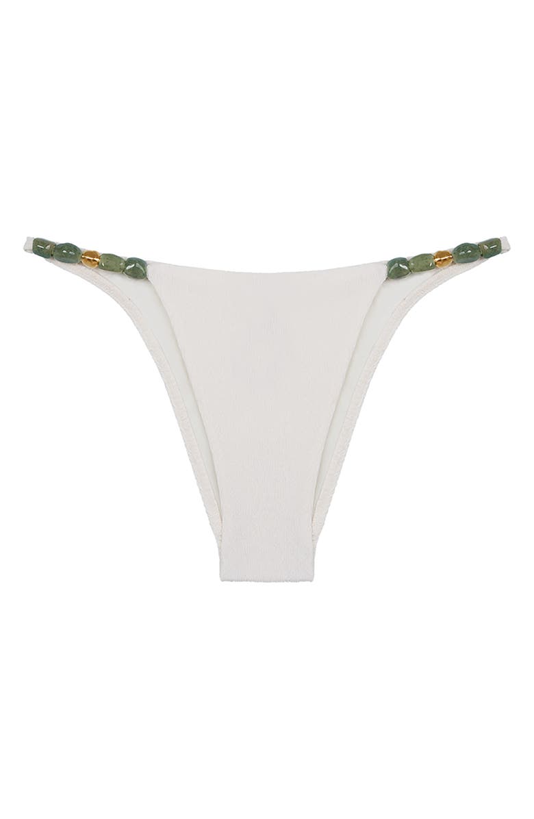 ViX Paula Hermanny Firenze Kiana Beaded Bikini Bottoms, Alternate, color, White