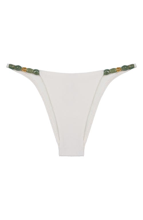 Vix Swimwear Firenze Kiana Beaded Bikini Bottoms In White