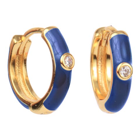 Enamel Huggie Hoops