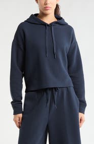 Zella Ottoman Cotton Blend Ribbed Hoodie