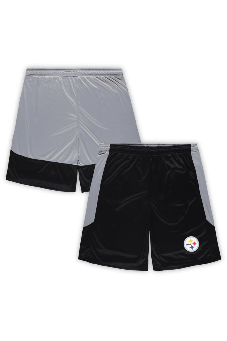 Men's Fanatics Branded Black Pittsburgh Steelers Big & Tall Team Logo Shorts, Main, color, Black