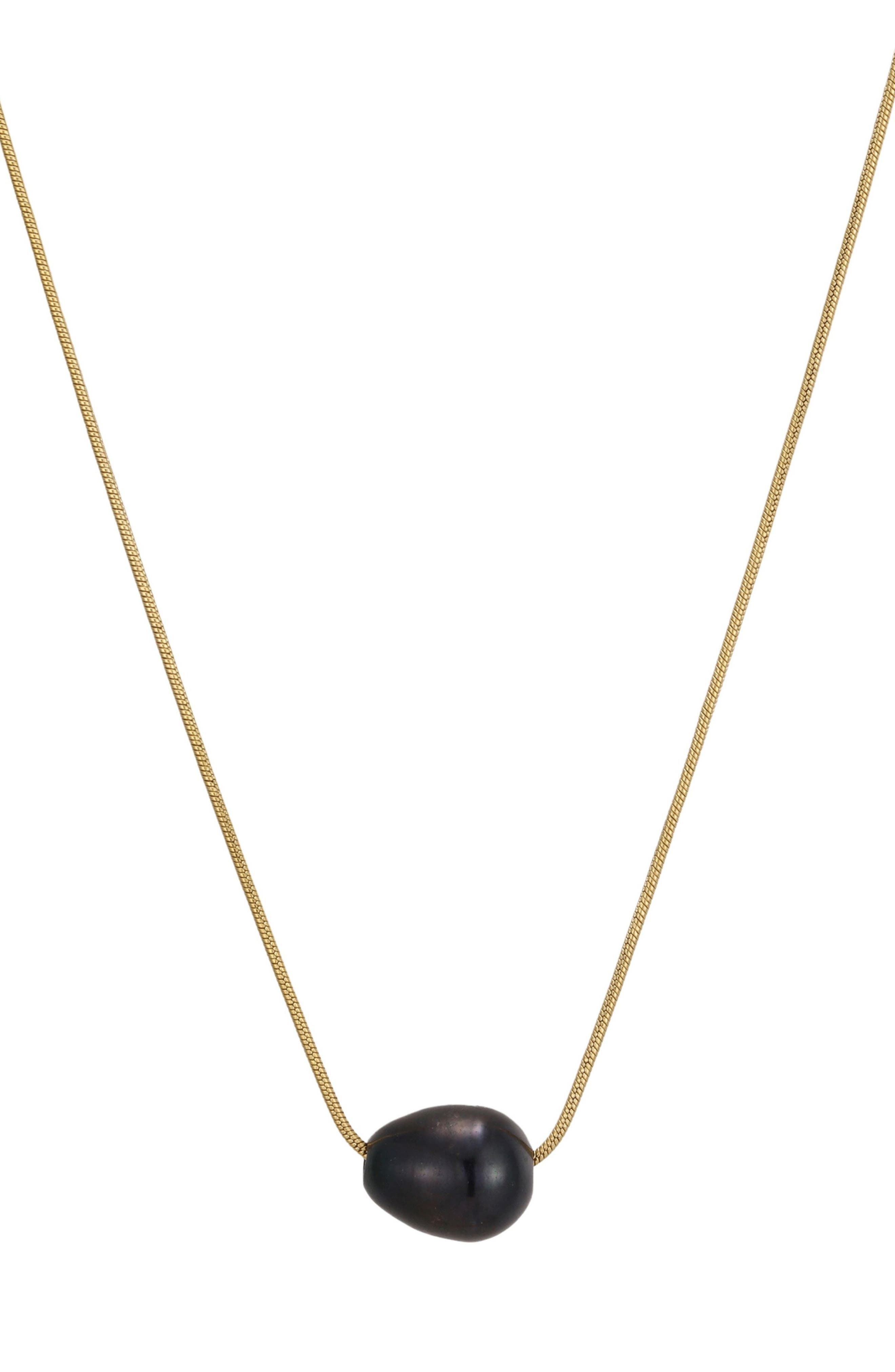 18k Gold Plate Imitation Pearl Pendant Necklace