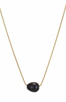 18k Gold Plate Freshwater Pearl Pendant Necklace