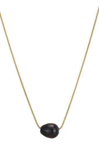 18k Gold Plate Imitation Pearl Pendant Necklace