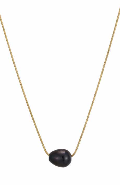 18k Gold Plate Imitation Pearl Pendant Necklace